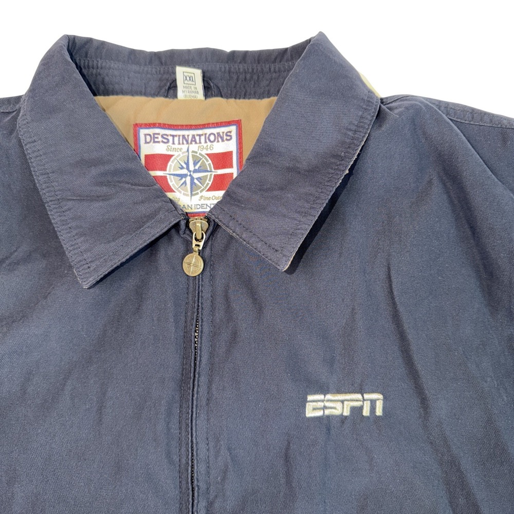 ESPN Destinations Jacket Full-Zip Logo Blue Men's Size XXL VTG - Picture 2 of 9